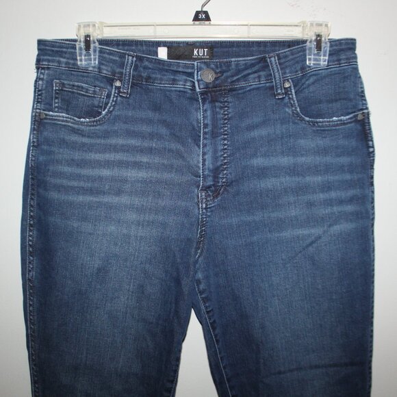 KUT FROM THE KLOTH Mid Rise Dark Wash Skinny Denim Jeans Plus Sz 14 - Picture 3 of 10
